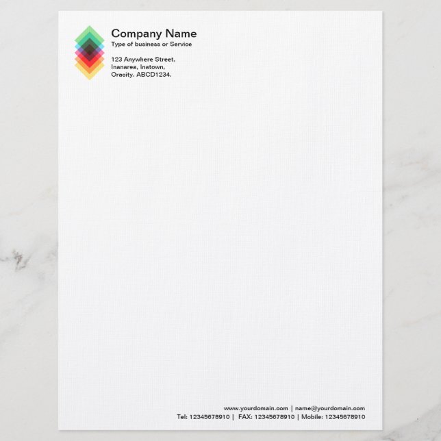 Papel Timbrado Motif de Sobreposição de Cores v2 (Frente)