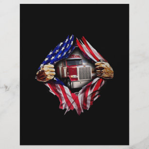 Papel Timbrado Motorista de caminhoneiro americano Flag Truck
