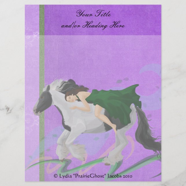 Papel Timbrado Mulher em Horseback Letterhead (Frente)