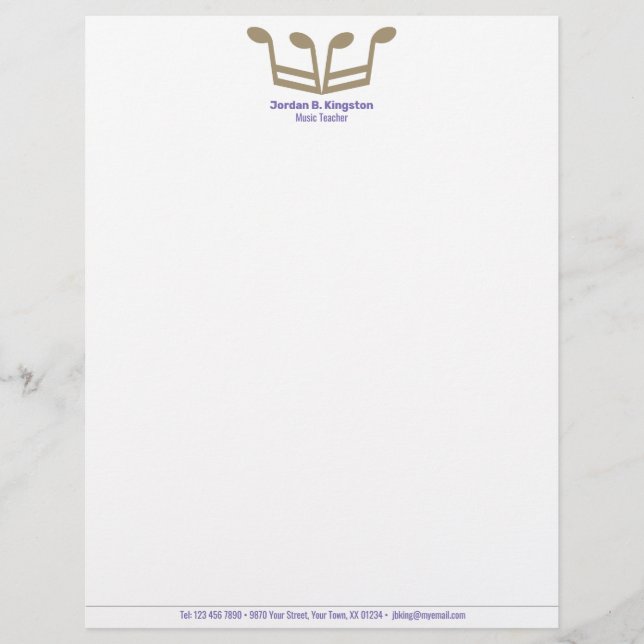 Papel Timbrado Music Teacher Crown (Frente)