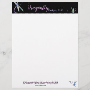 Papel Timbrado Na moda Dragonfly Designer Business
