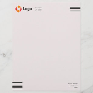 Papel Timbrado Na moda preto e branco Linhas Mínimas Quadradas