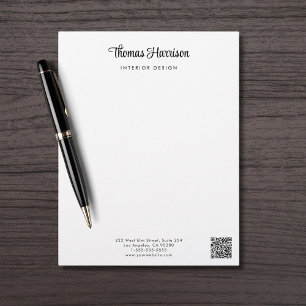 Papel Timbrado Na moda Signature Script QR Code Business