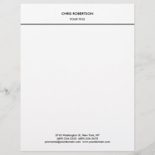 Papel Timbrado Na moda Simples Linha de Cinzas Mínima Branco Mode