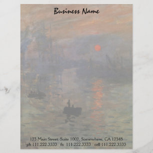 Papel Timbrado Nascer do sol por Claude Monet, arte da impressão