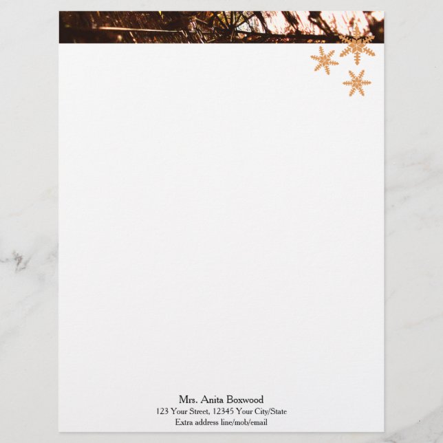Papel Timbrado Natal sazonal dos flocos de neve orgânicos (Frente)