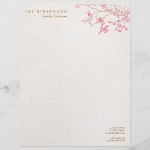Papel Timbrado Natureza das flores de cereja cor-de-rosa
