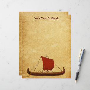 Papel Timbrado Navio de navegação vermelho II