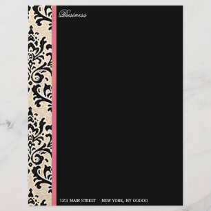 Papel Timbrado Negócio de creme do ~ do damasco/cabeçalho pesso