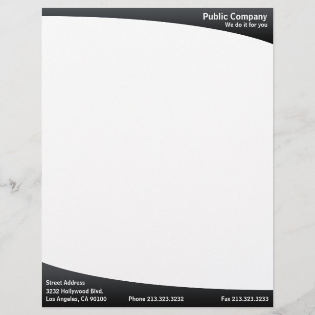 Papel Timbrado Negócio profissional preto (Frente)