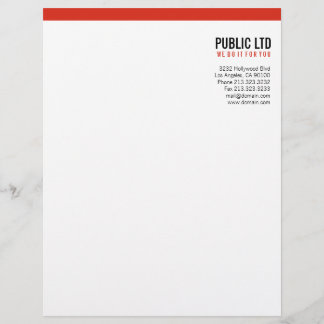 Papel Timbrado Negócio vermelho moderno simples