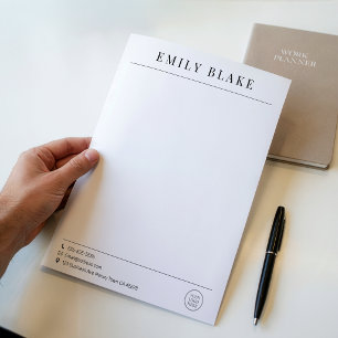 Papel Timbrado Negócios Clássicos Mínimos Com Logotipo