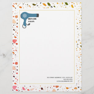 Papel Timbrado Negócios de beleza de salão de cabelo de secador
