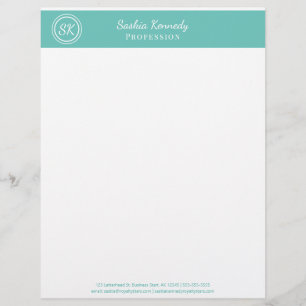 Papel Timbrado Negócios de Monograma Profissional Elegante