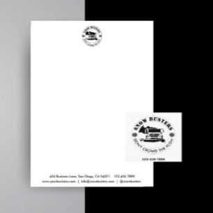 Papel Timbrado Negócios de Remoção de Neve Adicione Seu Logotipo