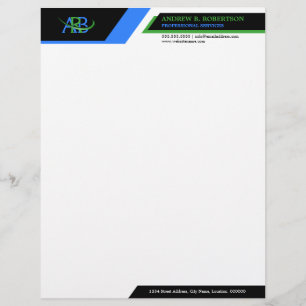 Papel Timbrado Negócios em Monograma Swoosh Redimensionável Moder