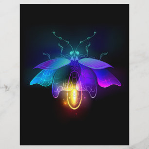 Papel Timbrado Neon Firefly a preto