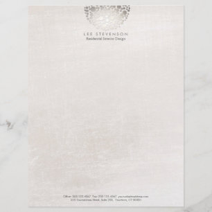 Papel Timbrado Neutro Monocromático do Designer do Interior Moder