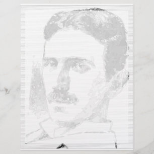 Papel Timbrado Nikola Tesla Desenho Em Preto E Branco