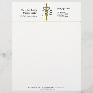 Papel Timbrado Noble Classy Medical Elegante Dourado Silver Ascle