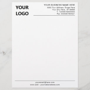 Papel Timbrado Nome comercial personalizado Office Letterhead e L