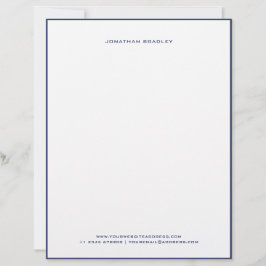 Papel Timbrado Nome Completo em Maiúsculas com Borda Simples Azul