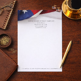 Papel Timbrado Nome da Empresa Bandeira Americana Negócios