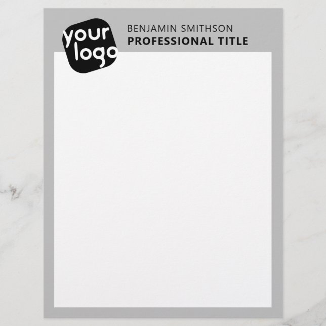 Papel Timbrado Nome de cor personalizado Título Adicione seu logo (Frente)