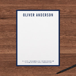 Papel Timbrado Nome de Negrito Moderno com Cor de Borda EDITÁVEL