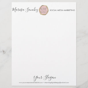 Papel Timbrado Nome de script simples Seu Logotipo Letterhead
