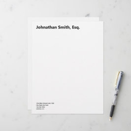 Papel Timbrado Nome do Advogado em Negrito & Informações de Conta