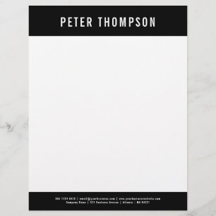 Papel Timbrado Nome do logotipo de empresa minimalista preto mode