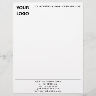 Papel Timbrado Nome do logotipo personalizado Informações sobre