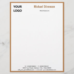 Papel Timbrado Nome do logotipo personalizado Profissão Endereç