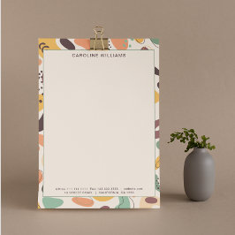 Papel Timbrado Nome do Monograma de Padrão Colorido de Abstrato Ú