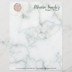 Papel Timbrado Nome Moderno do Seu Logotipo em Letterhead de Márm