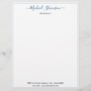 Papel Timbrado Nome Personalizado Profissão Endereço Letterhead