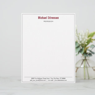 Papel Timbrado Nome Profissão Endereço Letterhead Personalizado