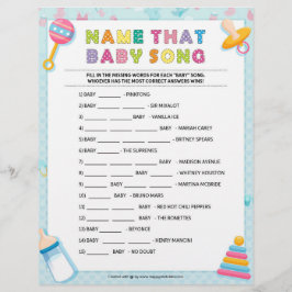 Papel Timbrado Nome Que Música Bebê [Baby Basics Blue]