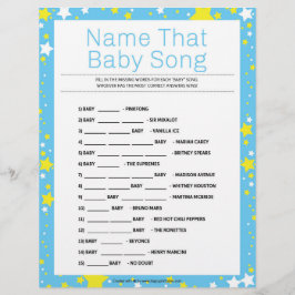 Papel Timbrado Nomeie Essa Música Bebê [Azul Noite Estrelado]