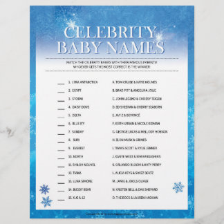 Papel Timbrado Nomes de Bebês de Celebridade [Azul Neve]