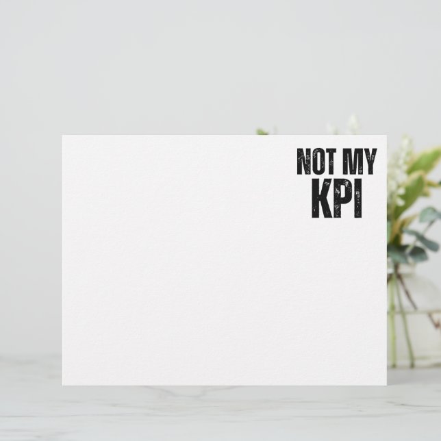 Papel Timbrado Not My KPI Minimalist Professional Letterhead (Em pé/Frente)