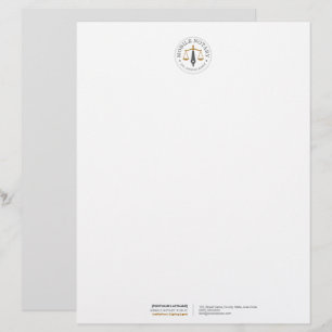 Papel Timbrado Notário Móvel Personalizado Assinatura Legal Cinza