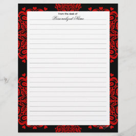 Papel Timbrado Notas de Amor Intriciadas - Lindas Negras