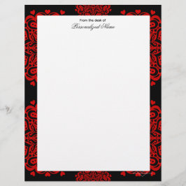 Papel Timbrado Notas de Amor Itriciadas - Preto Sem Linhas