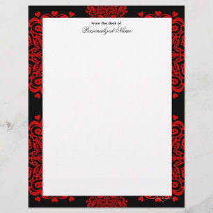 Papel Timbrado Notas de Amor Itriciadas - Preto Sem Linhas