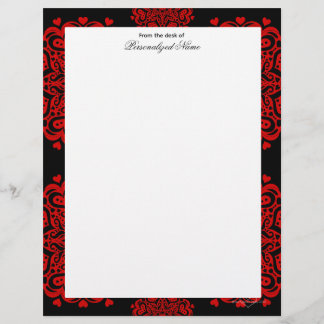 Papel Timbrado Notas de Amor Itriciadas - Preto Sem Linhas