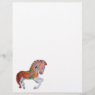 Papel Timbrado Notas de Foto do Quagga Zebra Animal de Carrossel