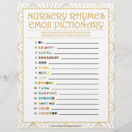 Papel Timbrado Nursery Rhymes Emoji [Linhas de Ouro]
