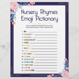 Papel Timbrado Nursery Rhymes Emoji Pictionary[Floral Frame]